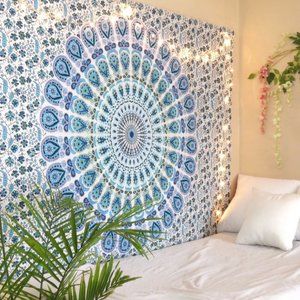 Peacock Mandala Hippy Bohemian Tapestry